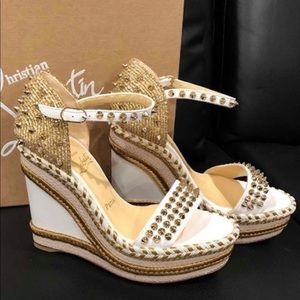 NEW! Christian Louboutin Wedges size 37